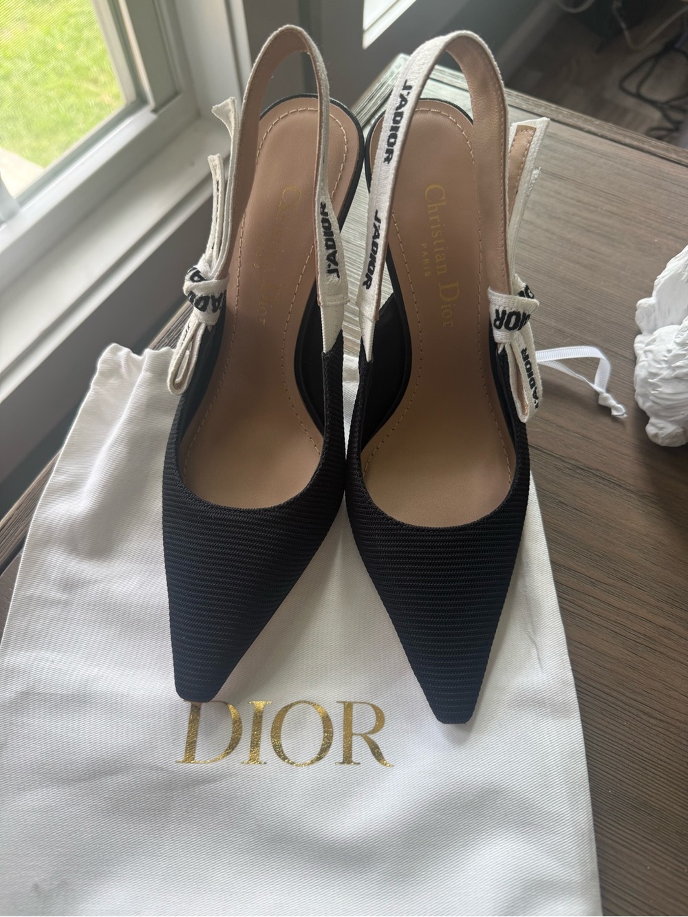 Dior Black Pointed J'Adior Slingback Mules - Picture 5 of 5